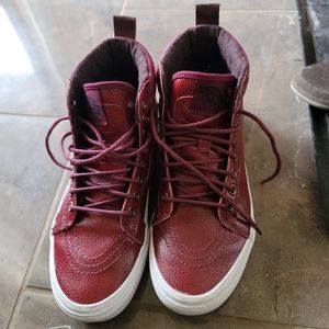 Red Vans Size 7